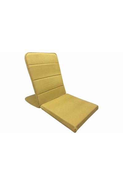 REMEGE Yellow Quilted Supported Floor Cushion