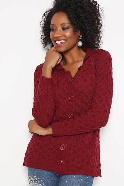 AVORWE Hair Braided Shirt Collar Buttoned Jacket Cardigan