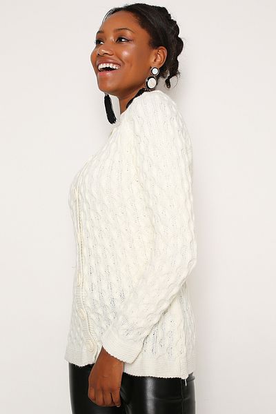 AVORWE Hair Braided Shirt Collar Buttoned Jacket Cardigan