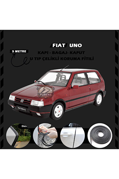 Furens Fiat Uno Oto Araç Kapı Koruma Fitili 5metre Parlak Siyah Renk