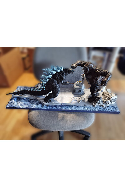 TuransoyCraft Godzilla vs King Kong Figür Godzilla Masaüstü Dekoratif Obje Bü...
