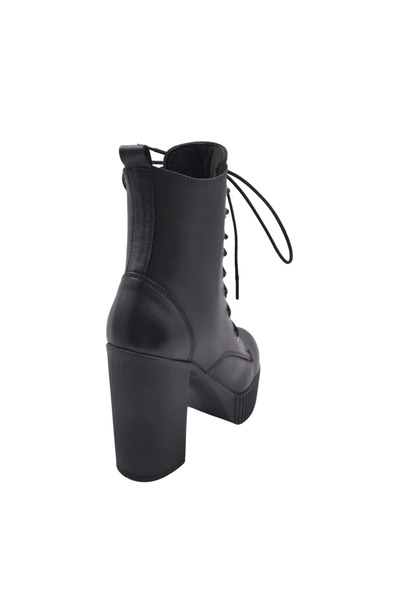 Impero Çift Kapsül Detaylı Siyah Topuklu Bot