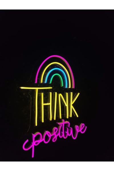 dekoraven Think Positive Neon Led Tabela Dekoratif Aydınlatma