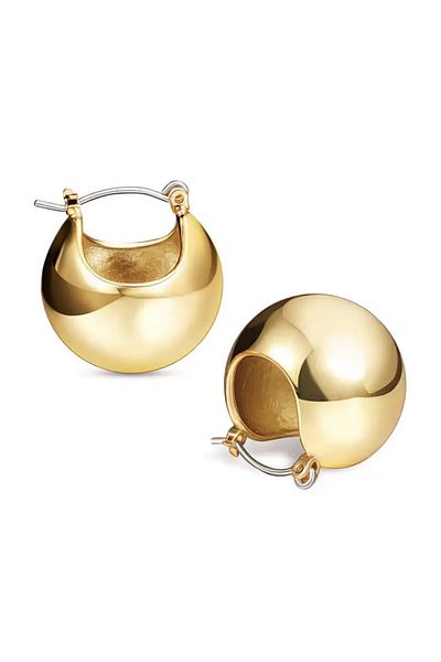 CHARMLUCKY Steel Basket Ball Earrings