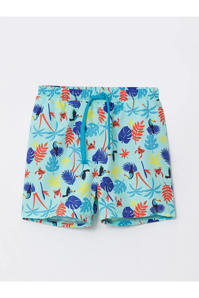 LC Waikiki LCW ECO Beli Lastikli Baskılı Erkek Bebek Deniz Şortu