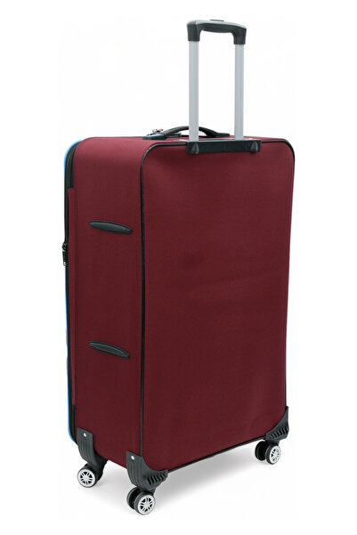 ES POLO TRIP Bordo Kabin (KÜÇÜK) Orta Ve Büyük Boy 3'lü Özel Kabartmalı Kumaş Valiz Seti