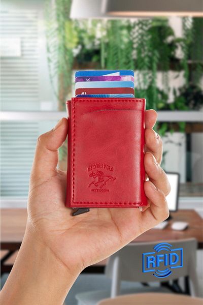 Adelina Bags Boxed Card Holder Wallet with Automatic Mechanism, Aluminum Mechanism, Anti RFID Feature