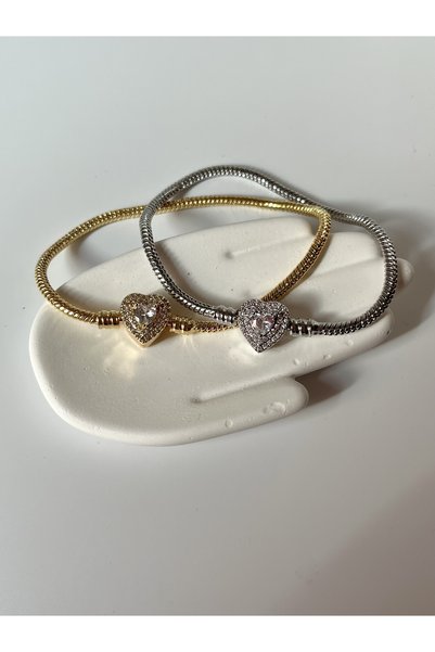 Alya Jewelry سوار قلب من الزركون الفضي
