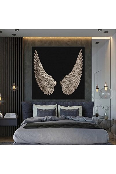 Piri Kanvas Tablo Melek Kanatlı Dekoratif Kanvas Tablo
