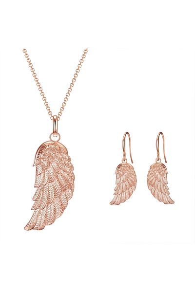 Rafaela Donata Set mit Kristallen von Swarovski® Set (Kette+Ohrhänger) roségold