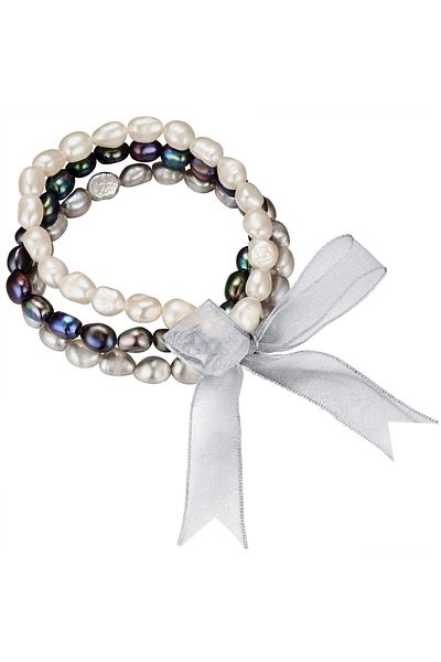 Valero Pearls Perlenarmband 3er Set Armbänder Süßwasser-Zuchtperle multicolor