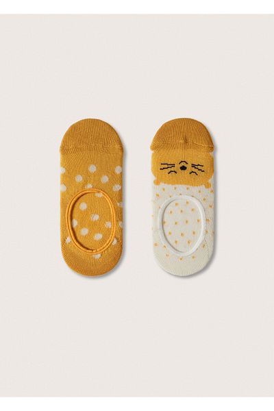 MANGO Kids Girl's Dark Camel Socks