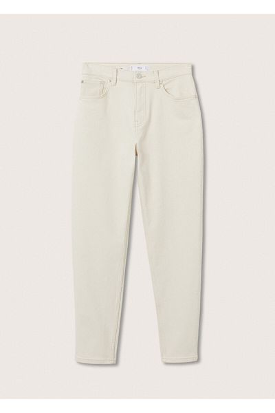 MANGO Woman Women's White Trousers 27900650