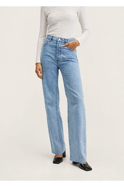 MANGO Woman Pantaloni albaștri de damă 27950176