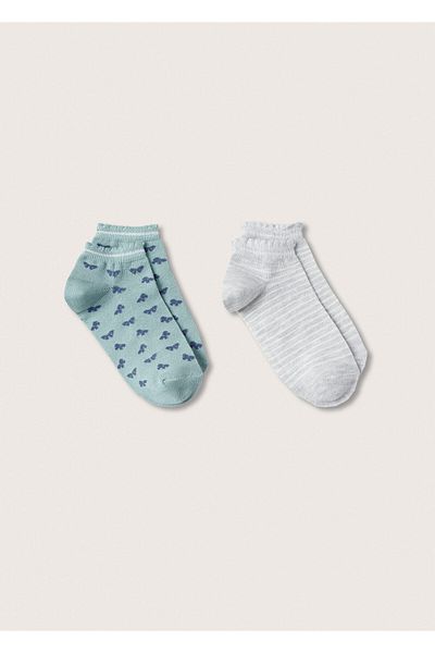 MANGO Kids Graue Mädchensocken