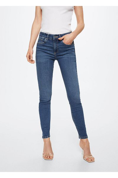 MANGO Woman Pantaloni de damă albastru închis