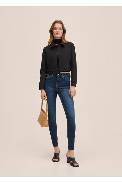 MANGO Woman Темна джинсова куртка