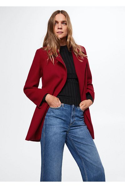 MANGO Woman Women's Red Coat