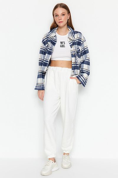 Trendyol Collection Ecru Balloon Jogger Χοντρό πλεκτό φούτερ TWOAW24EA00030