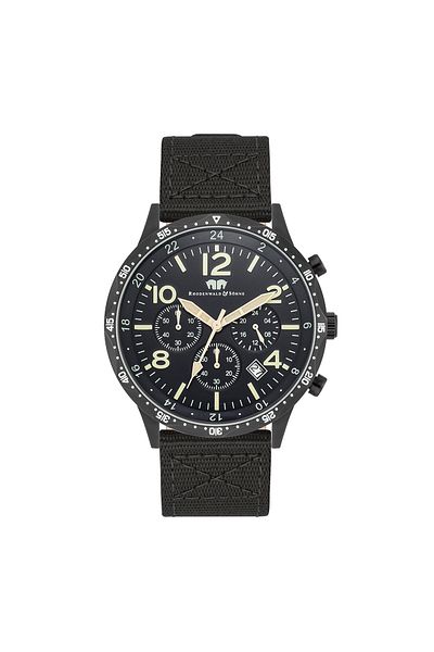 Rhodenwald & Söhne Chronograph Herren Chronograph schwarz Nylon schwarz