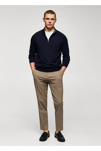 MANGO Man Cotton sweater with zippered collar