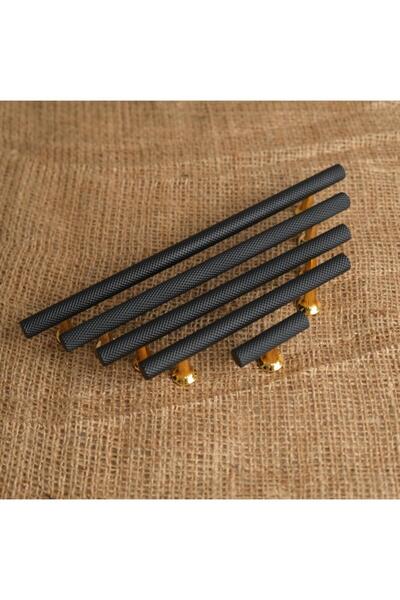 KOLDOOR Mobilya Dolap Kulpu Mutfak Çekmece Kulpu Rustik Siyah Gold 128 mm