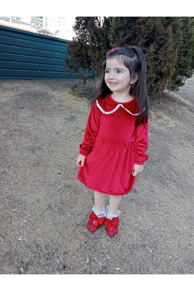 GÜL Baby Новогодишна рокля с дантела за момиче