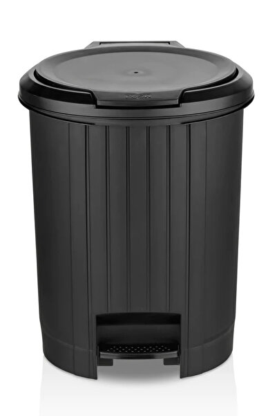 Poomy سلة مهملات الحمام والمطبخ مع آلية فتح الجهير - أسود