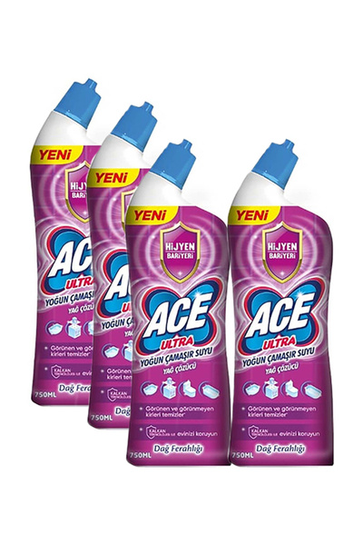 ACE Yoğun Kıvamlı Çamaşır Suyu Dağ Ferahlığı 750 ml, 4 adet