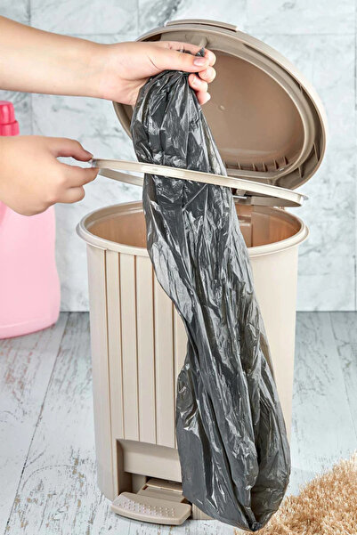 Poomy Bathroom and Kitchen Pedal Trash Can with Push to Open Mechanism - Gray