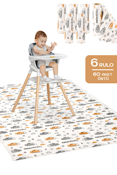 Meleni Baby 6'lı Paket 60 Adet Kullan At Aktivite Örtüsü - Mama Sandalyesi Al...