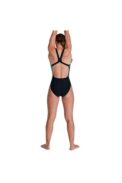 SPEEDO WOMEN'S SWIMSUIT PLMT PBCK AF BLACK/GREY 8-06187C515 YZM