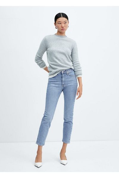 MANGO Woman Blugi skinny tăiați