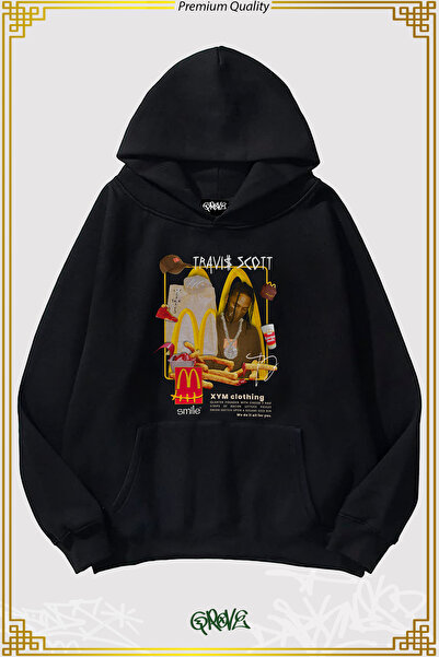 Grove Fashion Travis Scott MC Three Thread Oversize Hooded Sweatshirt Hoodie