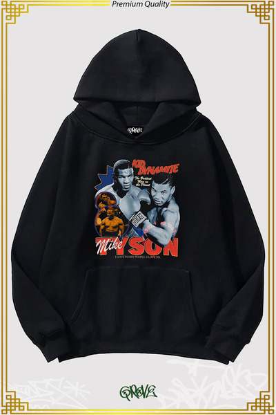 Grove Fashion Mike Tyson Dynamite Three Thread Oversize Hooded Sweatshirt Hoodie
