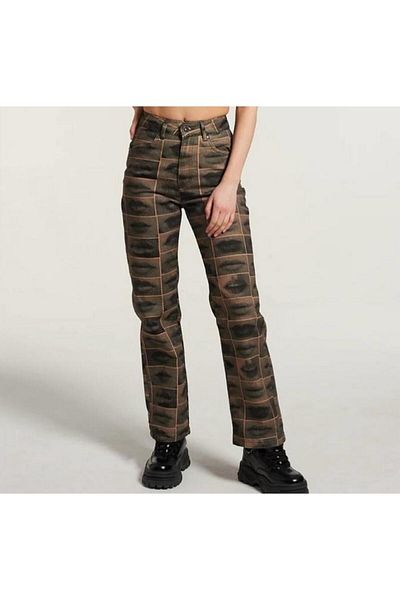 LUCHA LIP PATTERNED JEANS
