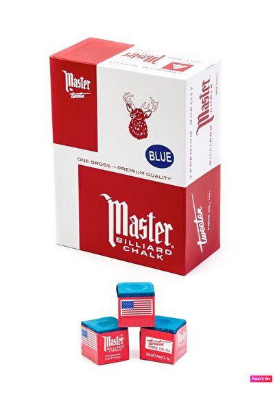 AVESSA 144 Lü Bilardo Tebeşiri Master Gros Tebeşir Mavi