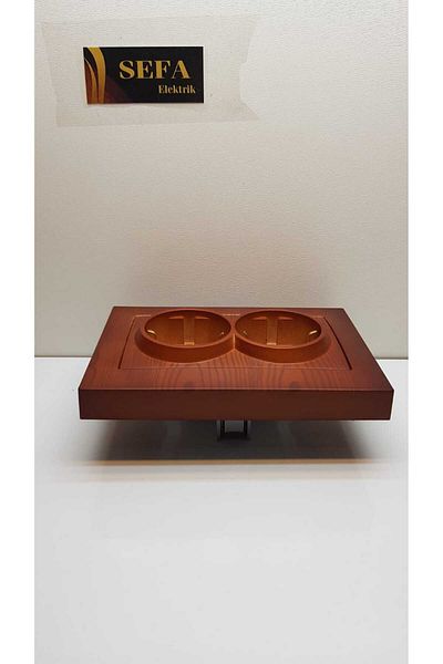 ELBİ DOUBLE RECESSED SOCKET SOCKET WOODEN DRESS BRAND NEW CHERRY COLOR