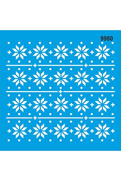 StencilSepeti Snowflakes - Stencil Painting Template 30x30