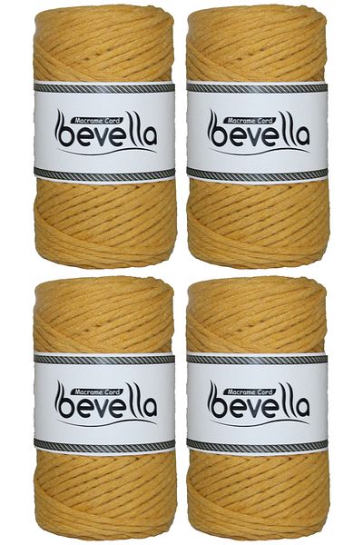 Bevella Macrame Cord Taranan Macrame String Single Twist Scannable 3 mm String Cotton Macrame Strings 1 kg (4X250 gr)