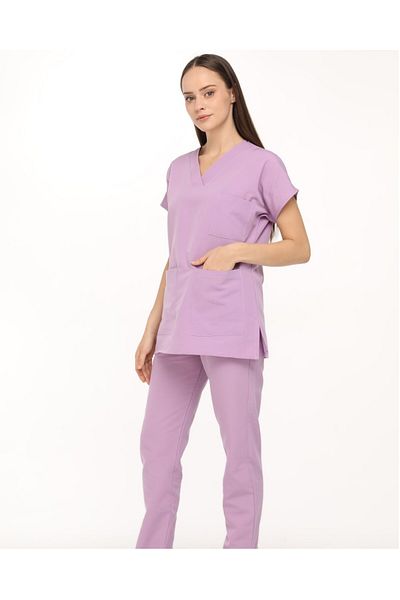 Medinila Costum Tericotone Nova Liliac cu mâneci liliac fără lycra - Tricou pentru femei de asistentă