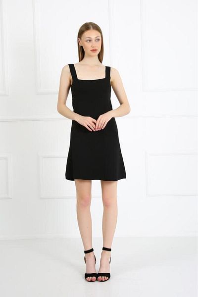 SARİTA MODA Rochie de damă din tricotaj simplu cu bretele