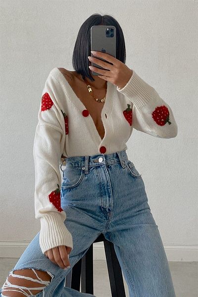 My love butik Strawberyy Crop Cardigan