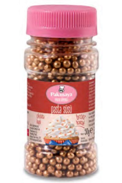 Pakmaya Chocolate Covered Bronze Bead Cake Decoration 50 g X 3 Pieces