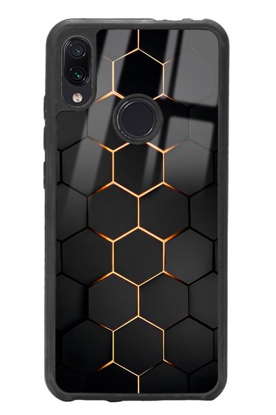 Spoyi حافظة هاتف لامعة بتصميم كربوني أصفر لهاتف Xiaomi Redmi Note 7