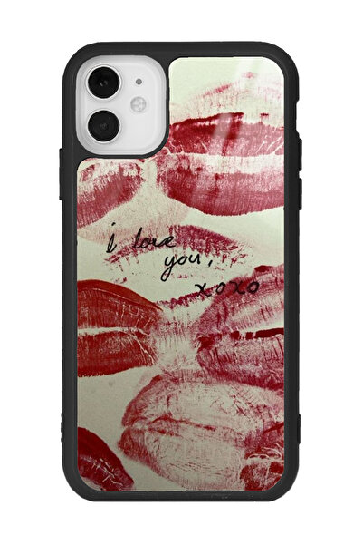 Spoyi iPhone 11 I Love You Tasarımlı Glossy Telefon Kılıfı