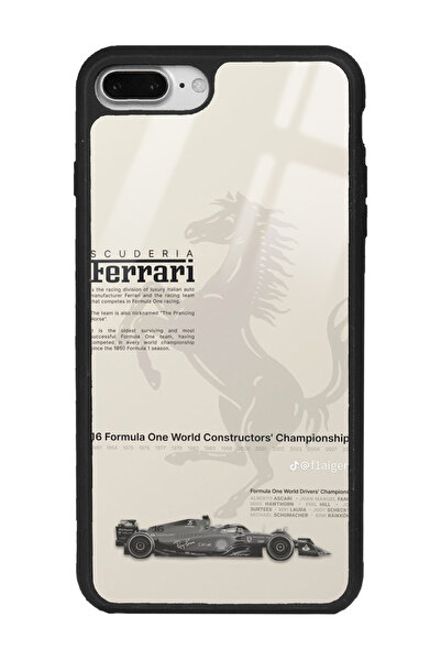 Spoyi iPhone 7 Plus - 8 Plus Ferrari Tasarımlı Glossy Telefon Kılıfı