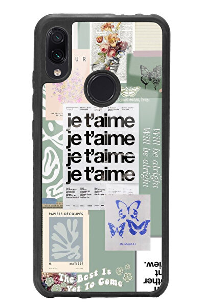 Spoyi Xiaomi Redmi Note 7 Je T'aime Tasarımlı Glossy Telefon Kılıfı