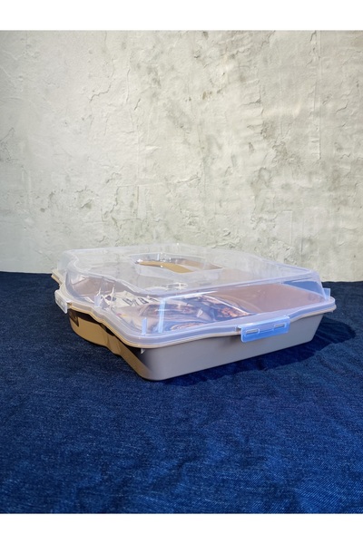 Bursev 1104 03 Trio - Cake/Borcam Carrying Container, Hayat Home, 3 Products in 1