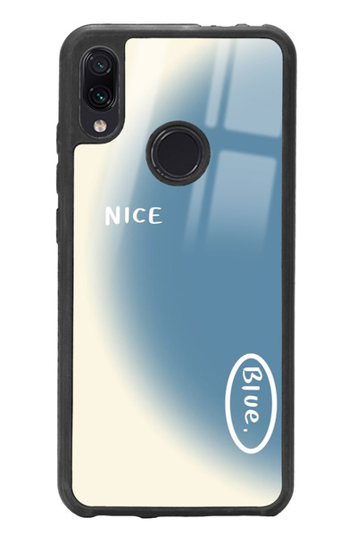 Spoyi Xiaomi Redmi Note 7 Nice Blue Tasarımlı Glossy Telefon Kılıfı